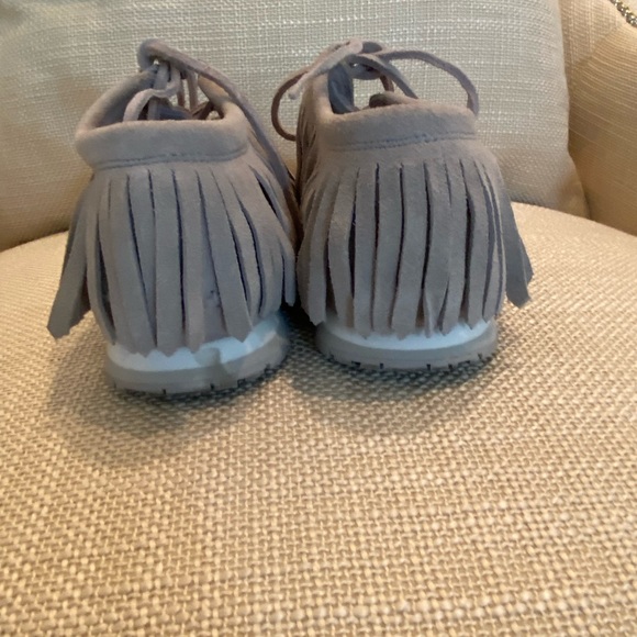 Rubber Duck Womens Light Gray Suede Casual Shoes w Fringe /Suede Laces / Size 7 - Picture 9 of 12